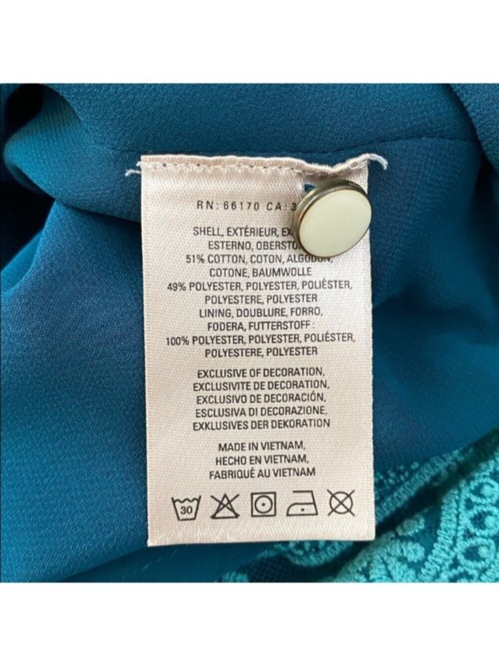HD in Paris Anthropologie Lace Overlay Blouse Green Scallop Trim $118 Sz 10 - Picture 5 of 11